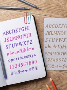 Letter Stencils, 12 Packs, 4 X 7 Inch, Alphabet Stencils, Letter Stencil, Lettering Alphabet Stencil, Stencils, Stencils Letters And Numbers, Lettering Stencils, Bullet Journaling Stencils - White - View 4