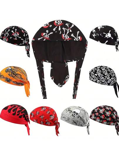 1 lenço de cabeça respirável unissex, chapéu de pirata que absorve o suor do verão, boné esportivo para corrida e ciclismo ao ar livre, presente ideal para fantasia de pirata no Halloween