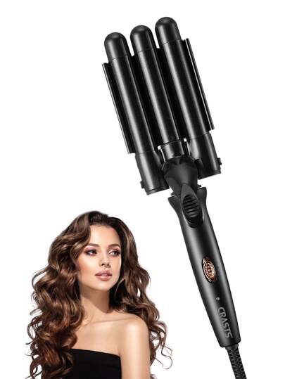  CRASTS Star-Making 22mm Three-Bar Foldable And Portable Big Wave Hair Curler HC-003, Suitable For Home And Travel Use