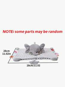 Baby Blanket With Tags & Teething Plush Animal Toys, Soft Plush Sensory Toys For Infant Color Recognition, Teething, Tactile Stimulation, Suitable As Small Gifts (Some Colors & Patterns Randomly Assorted) - Grey - View 4