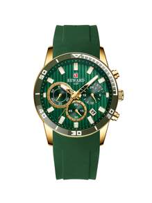 REWARD Men's Quartz Watch Silicone Band Business Fashion Style Timing Calendar Luminous Hands Multi-Functional Men Wristwatch High Quality Gift Classic Design Watch Band
