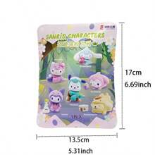Miniso Figuras ciegas de la familia Sanrio con dinosaurios vestidos, hechas de PVC, con accesorios divertidos, perfectas para fans y decoración de habitaciones (1 pieza, entrega aleatoria)
