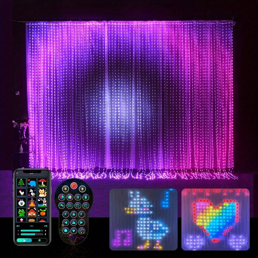 Smart Curtain String Light App DIY Picture Text Led Display Smart LED
