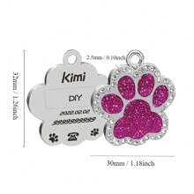 1pc Personalized Custom Pet ID Tag - Beautifully Packaged With Bell, Engraved With Dog Name And Cat Collar Accessories For Safety And Style - Red - View 2