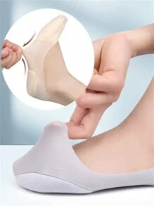 1 双女士纯色柔软隐形低帮防滑舒适袜子鞋垫，适合春夏季，采用冰丝材质 - 灰色 - 查看 5