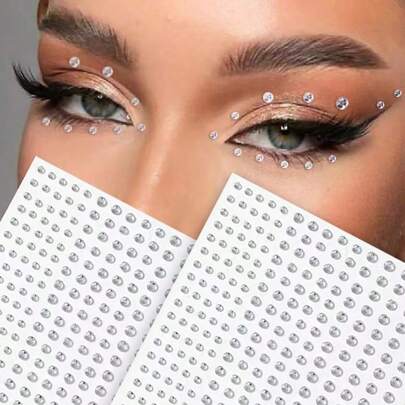 2pcs Eye & Body & Hair & Nail & Third Eye & Nose & Sparkling Diamond & Eyebrow & Rhinestone Stickers