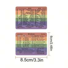 Set di adesivi con scorciatoie da tastiera Windows/Word per decorare la tastiera del laptop, adesivo per ricordo dei tasti di scorciatoia - 28F - Visualizzare 1