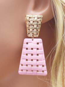 Betykuku 9pairs Colorful Geometric Shape Pendant Earrings - Multicolor - View 6