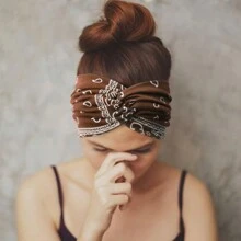 1 cái/4 cái Băng đô thun nhuộm thắt nút chéo bản rộng họa tiết Paisley dành cho nữ Băng đô thể thao yoga mềm Băng đô Turban Băng đô thấm mồ hôi, Băng đô Phụ kiện tóc mùa thu đông cho nữ Nơ cho trang phục đi nghỉ Khăn quàng cổ thanh lịch cho nữ Băng đô mềm mại - Nhiều màu - Xem 4