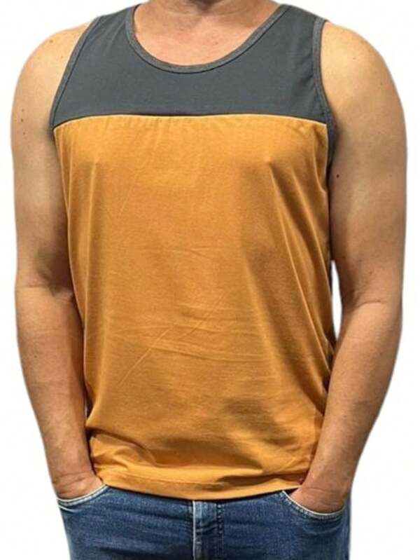Regata Masculina Lisa 2cor Algodão Esporte Fitness Tradicional Academia toqref
