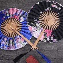 Sakura Flower Hand Fan Pocket Folding Hand Round Fan Circle Windmill Fan Party Decor Gift - White - View 5