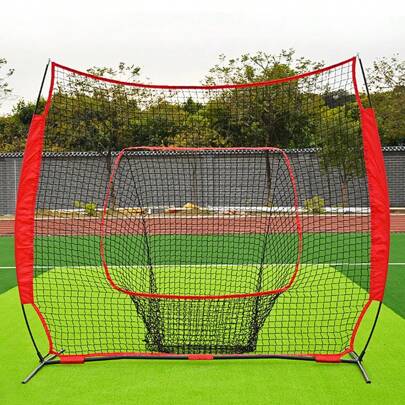 1pc Portable Baseball Net With Target & Strike Zone, For Indoor & Outdoor Training And Practice