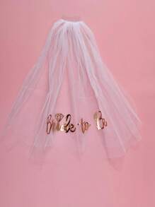 1入組新娘頭紗，適用於單身派對裝飾、新娘禮物和婚禮配件 - 浪漫之選 - 彩色 - 查看 1