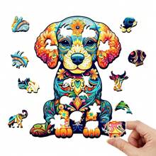 Caja regalo de rompecabezas de madera en forma de cachorro, regalo exquisito, rompecabezas asimétrico con forma de animal, regalo personalizado para mayores, juego interactivo familiar, rompecabezas difícil, rompecabezas, rompecabezas de madera, mapa del mundo de madera