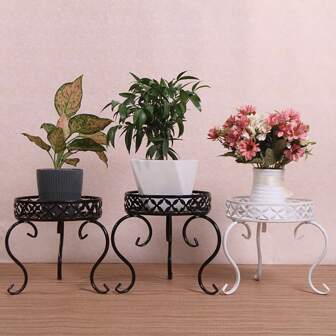 Single-Layer Iron Flower Stand, Balcony Flower Pot Rack For Potted Plants Such As Spider Plants, With Creative And Fashionable Style