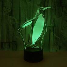 Creative 3D Penguin LED Acrylic Board Night Light Bedroom Decoration First Choice For Birthday Gifts To Friends - Black - View 4