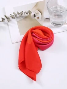 1入精美女士熱帶葉印花方形圍巾，優雅的小方巾頭巾，女性緞面頭巾，非常適合裝扮造型，並可用於束髮帶、頭帶，讓您的造型更加典雅。 - 紅色 - 查看 6