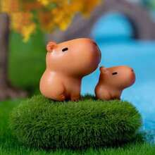 Mini Landscape Creative Lovely Water Pig Capybara Figurine Ornament For Home/Car/Desk Decoration Best Gifts Birthday - Multicolor - View 9