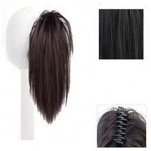 Large Clip In Ponytail Straight Hair Synthetic Hair 30cm 12inch High Ponytail Volumizing Increase Hair Volume - Dark Brown - View 3