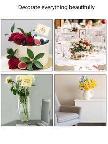 50 chiếc, Bó hoa trái tim vàng - Hộp đựng thẻ bằng kim loại, Kẹp ghi nhớ & Hộp đựng thẻ quà tặng cho đám cưới, sinh nhật & cắm hoa - Vàng - Xem 5