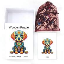 Caja regalo de rompecabezas de madera en forma de cachorro, regalo exquisito, rompecabezas asimétrico con forma de animal, regalo personalizado para mayores, juego interactivo familiar, rompecabezas difícil, rompecabezas, rompecabezas de madera, mapa del mundo de madera