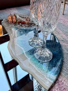 1 个 35.5 厘米硅胶铸造模具适用于大圆桌、树脂环氧河咖啡桌 DIY 水晶树脂镜面模具适用于家居装饰