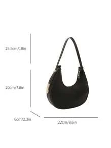 新月包，时尚百搭单肩包，腋下包，手提小包，半圆形拉链钱包，适合女士，办公室，休闲，通勤，2025年新款