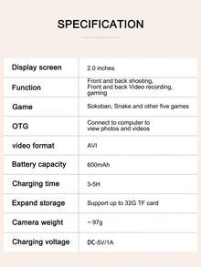 貓裝飾迷你便攜相機 - 粉色 - 查看 9