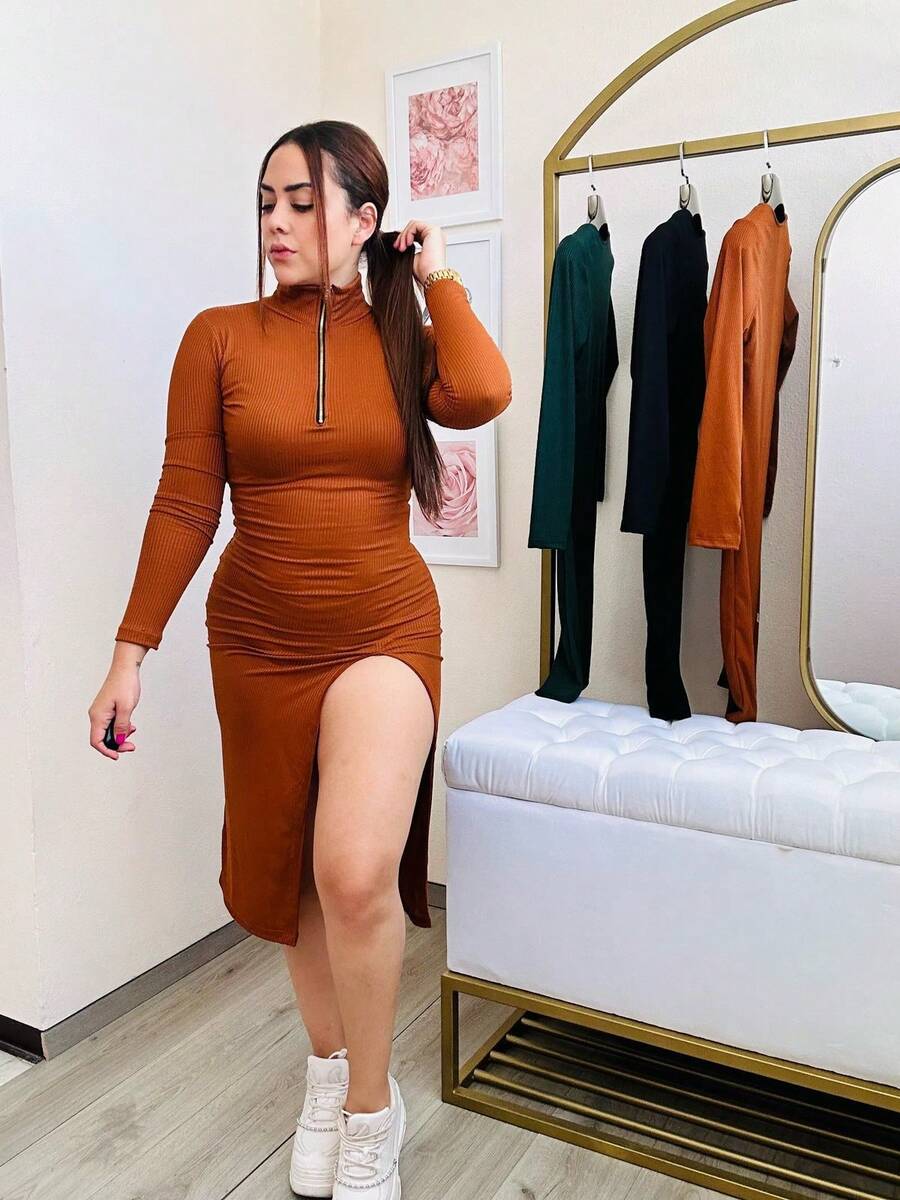 vestido shedron - Óxido marrón - Ver 1