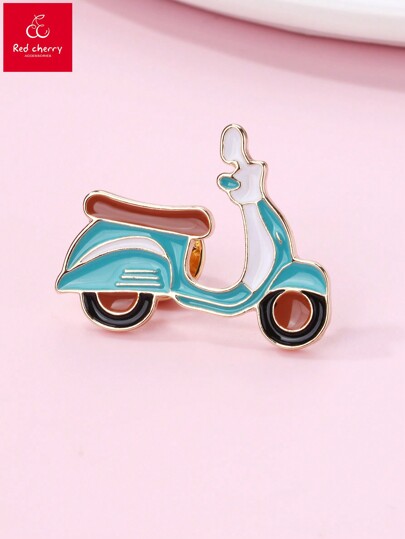 1pc Girls' Electric Vehicle Shaped Zinc Alloy Colorful Oil Drop Fashion Badge Brooch, Suitable For Daily Wear, Hats, Jeans And Jewelry Accessories