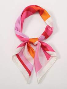 1 件简约印花 70 年代方形围巾女士新款春季头巾、百搭腰带、包包装饰、飘带、头带和时尚颈巾头巾、发带、头带非常适合装扮您的外观 - 彩色 - 查看 5