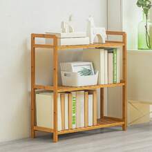 LIVINGANDHOME 3/4/5 Tiers Sturdy Bamboo Wood Book Storage Shelf Rack,Solid Wood Standard Bookcase, Freestanding Home Storage Display Furniture,Wood Pland Stand,Flower Stand Flower Holder,Slatted Design Multi Use Home Display Rack Multi-Functional Stoage Rack Shelf For Living Room,Bedroom,Bathroom,Kitchen,Office - Brown - View 4
