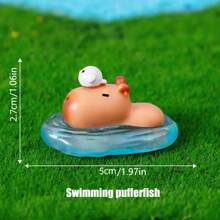 Mini Landscape Creative Lovely Water Pig Capybara Figurine Ornament For Home/Car/Desk Decoration Best Gifts Birthday - Multicolor - View 16