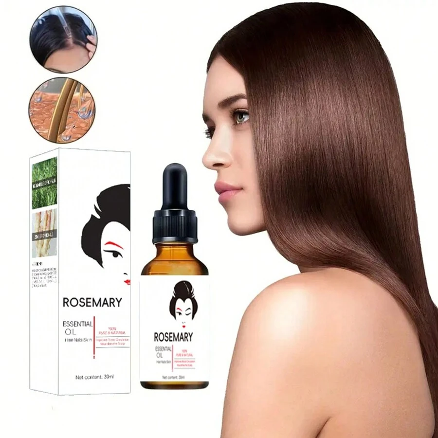 زيت عطري طبيعي للعناية بالشعر بالروزماري، يلين الشعر ويرطب فروة الرأس، لتنعيم الأطراف الجافة وجذور الشعر، سيروم الشعر. - أبيض - مشاهدة 1