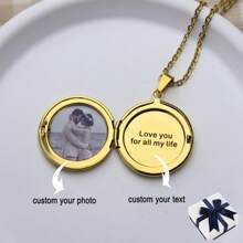 Tùy Chỉnh Hoa Mề Đay Vòng Cổ Có Hình Ảnh, Hình Ảnh Mề Đay/Hình Vòng Cổ, Kỷ Niệm Vòng Cổ, Ngày Của Mẹ Quà Tặng Cho Mẹ/Bà/Vợ - Vàng - Xem 2