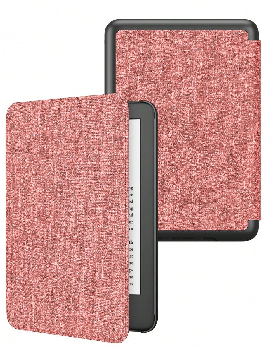 Pink Case For Kindle Paperwhite , Slim Fabric Cover, Lightweight PU Leather Smart Cover With