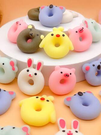 10/20/30pcs Set Animal Donut & Mochi Squishies Toys, Creative Holiday Party Decorative Gifts (Styles & Colors Random)