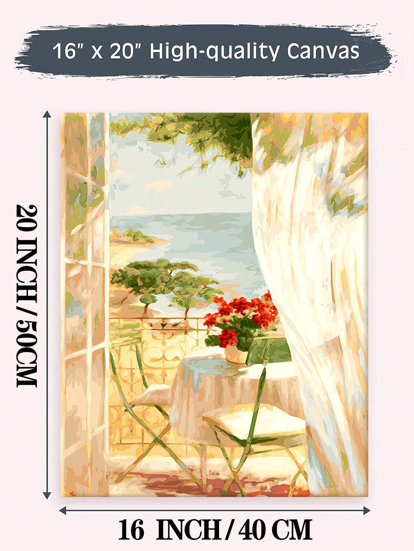 Peinture Par Numéros Adulte 40x50cm - Kit Débutant Fleurs Avec Pinceaux