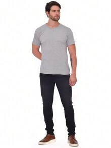 Men Jeans - 黑色 - 查看 7