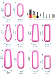 18pcs/Set Long Strip Clay Earring Molds