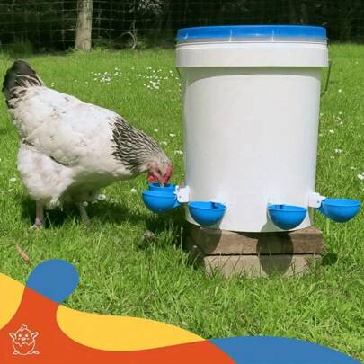 1 pieza / 3 piezas Grandes tazas de abastecimiento automático de agua para pollos en color azul, adecuado para patos, gansos, pavos y conejos - Kit de abastecimiento de agua - Abastecimiento de agua para aves de corral