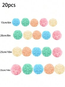 20pcs Party Decoration Paper Flower Balls, Origami Flowers Decor For Baby Shower, Wedding, Birthday,Christmas