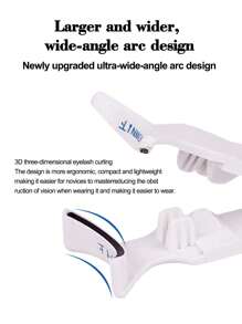 1pc White Magnetic Eyelash Curler Tool, Compact & Portable, Reusable, Upgraded Magnetic Eyelash Curler (No Eyelashes, Just For Display Effect! Not Suitable For Beginners) - White - View 3