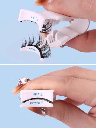 1 st vit magnetisk ögonfransböjare, kompakt och bärbar, återanvändbar, uppgraderad magnetisk ögonfransböjare (inga ögonfransar, bara för displayeffekt! Ej lämplig för nybörjare)