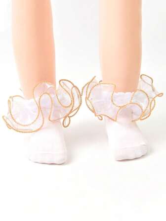 1 Pair Girls Ruffle Socks Newborn/Infant/Toddler/Little Girl Big Ruffle Socks