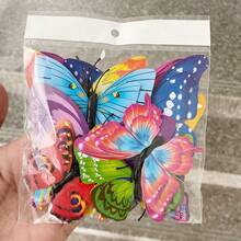 1 Set (12pcs) 3D Lifelike Butterfly Cake Decoration, PVC Butterfly Cake Topper, Plastic Cake Insert - Colorful - View 5