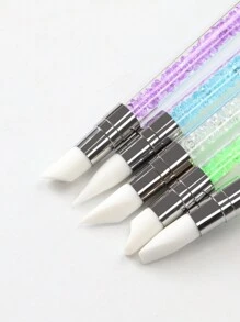 1 Stück/5 Stück Nagelkunst Skulptur Stift mit doppelter Spitze, Silikon Nagel Werkzeug, Strass Nagellack Gravur Stift mit Gummi Spitze Nagelbürsten. Diese Nagelkunst Pinsel sind für Anfänger und erfahrene Anwender entworfen.
