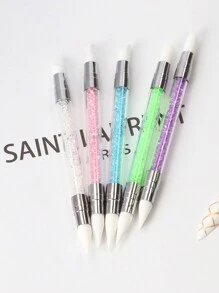 1 Stück/5 Stück Nagelkunst Skulptur Stift mit doppelter Spitze, Silikon Nagel Werkzeug, Strass Nagellack Gravur Stift mit Gummi Spitze Nagelbürsten. Diese Nagelkunst Pinsel sind für Anfänger und erfahrene Anwender entworfen.