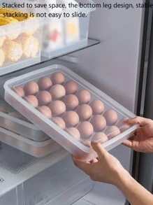 Soporte para Huevos y Contenedores de Almacenamiento para Nevera, Cajas Transparentes para Huevos, Contenedor Organizador de Almacenamiento de Huevos, Caja de Almacenamiento de Huevos Frescos - Blanco - Ver 3