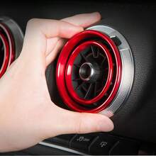 2 piezas Círculo interno de salida de aire acondicionado para automóvil para Audi A3 Q2L A1 S3 - Rojo - Ver 1